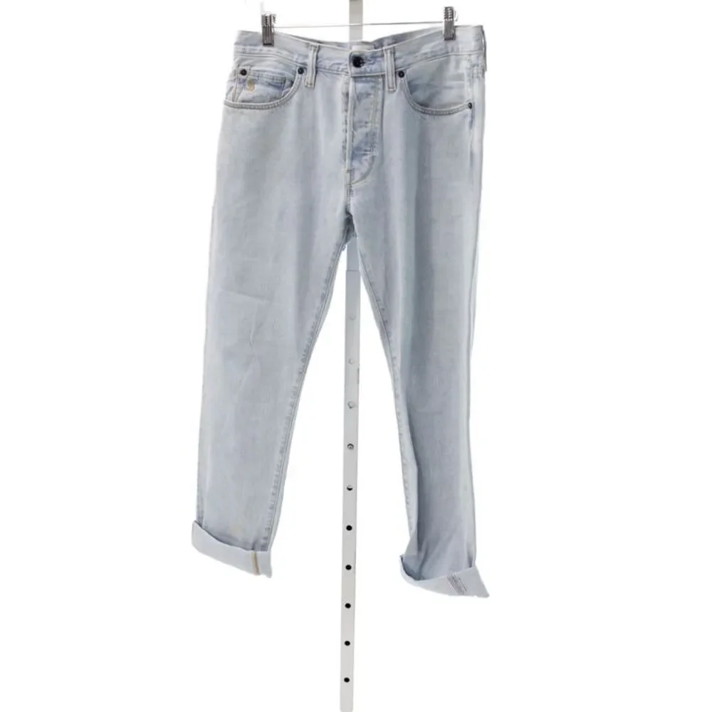 Todd Snyder Mens Straight Jeans Light Blue Button Cotton Size 31